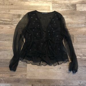 Tye/ button blouse- Abercrombie